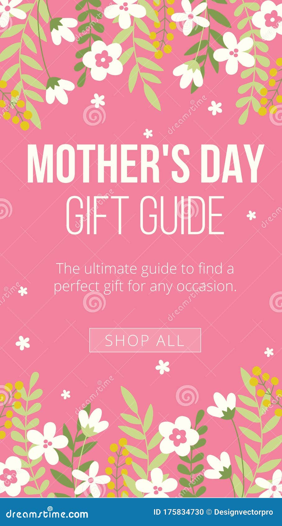 Mothers Day Gift Guide Banner on Pink Backdrop Stock Vector ...