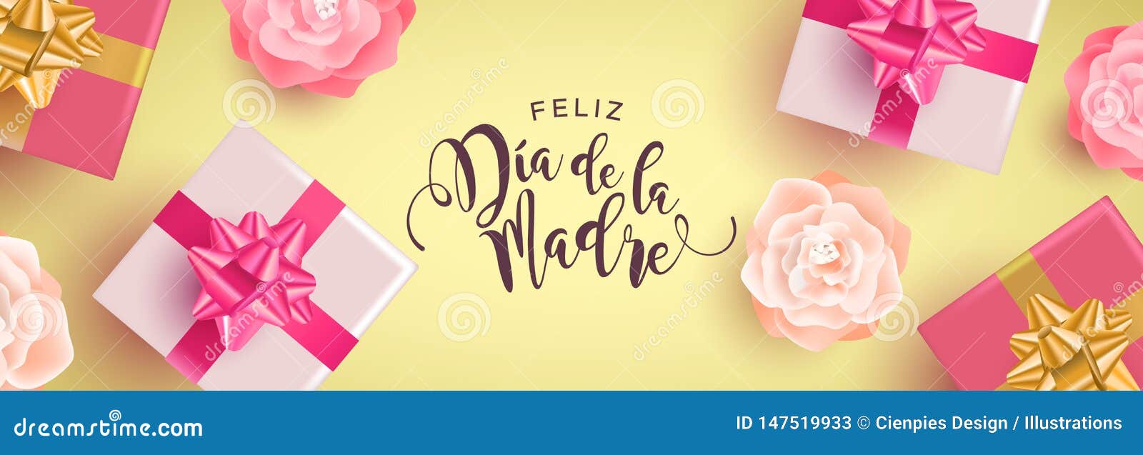 Download Spanish Mothers Day Banner Of Gifts And Flowers Stock ...