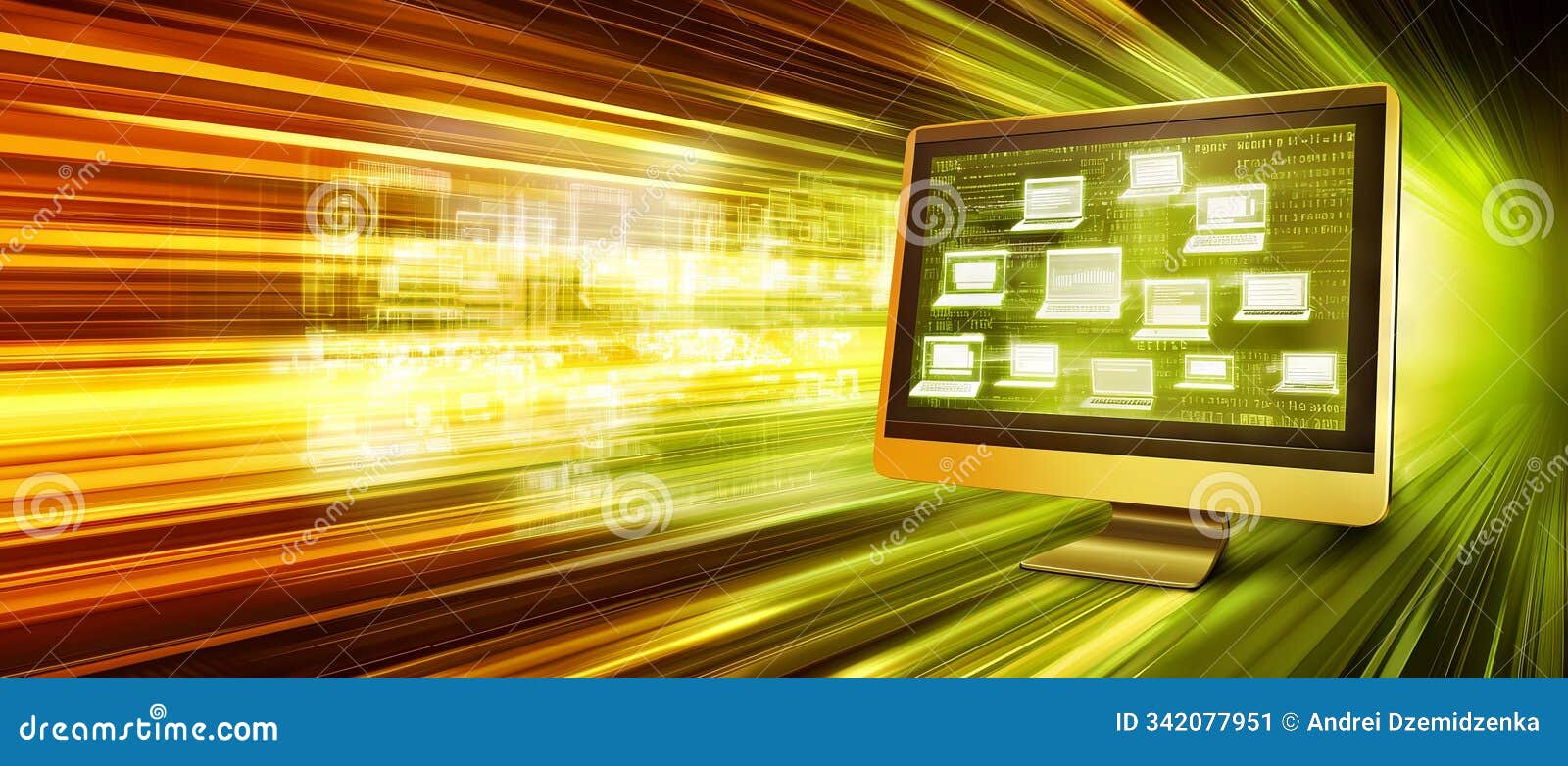 motion blur in an abstract pov of e-learning concept using high-speed technology
