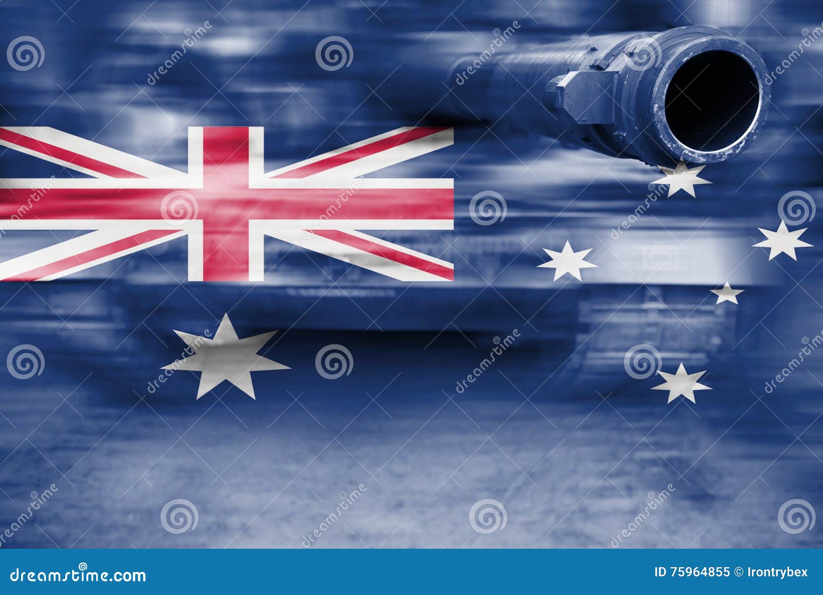 Motion Blur War Tank with Blending Australia Flag Stock Illustration