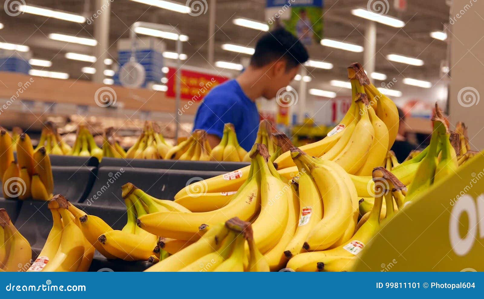 Motion Of Clerk Stocking Banana On Display Rack Stock Video Video Of Choose Picking 99811101