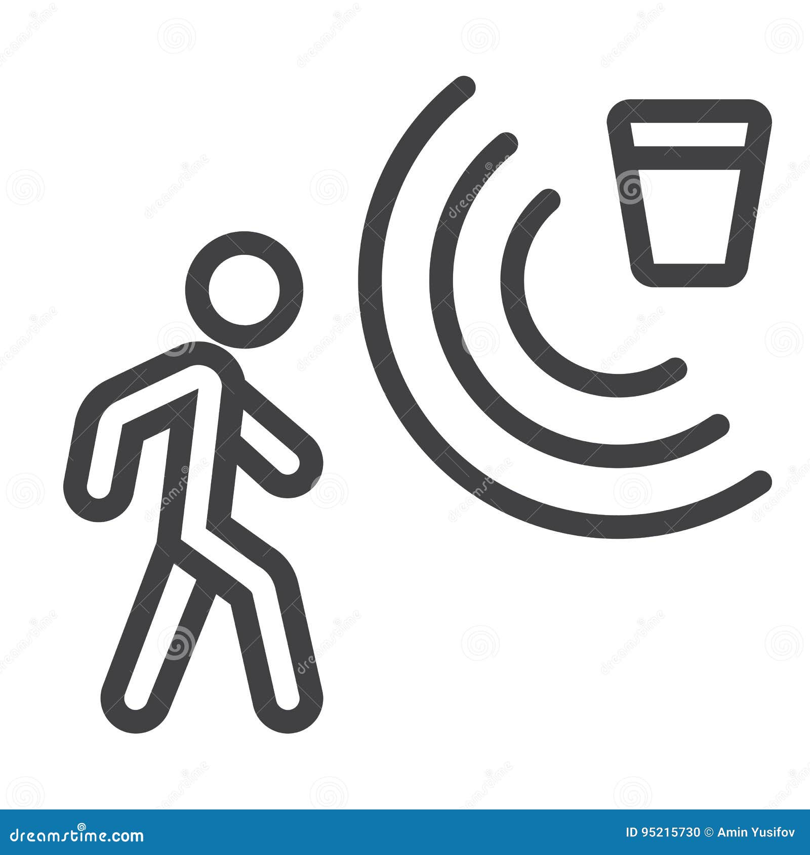 motion detector line icon, security and guard