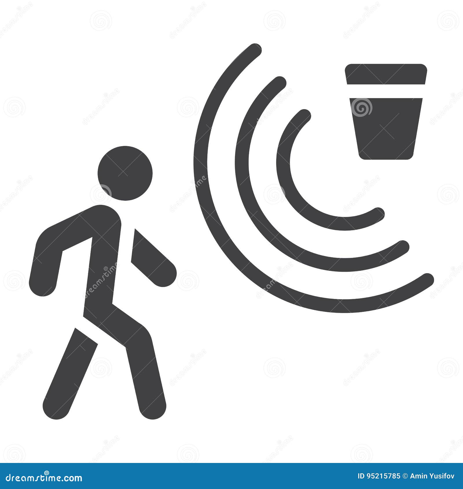 Motion Detector Solid Icon, Security and Guard Stock Vector Illustration of detection, device