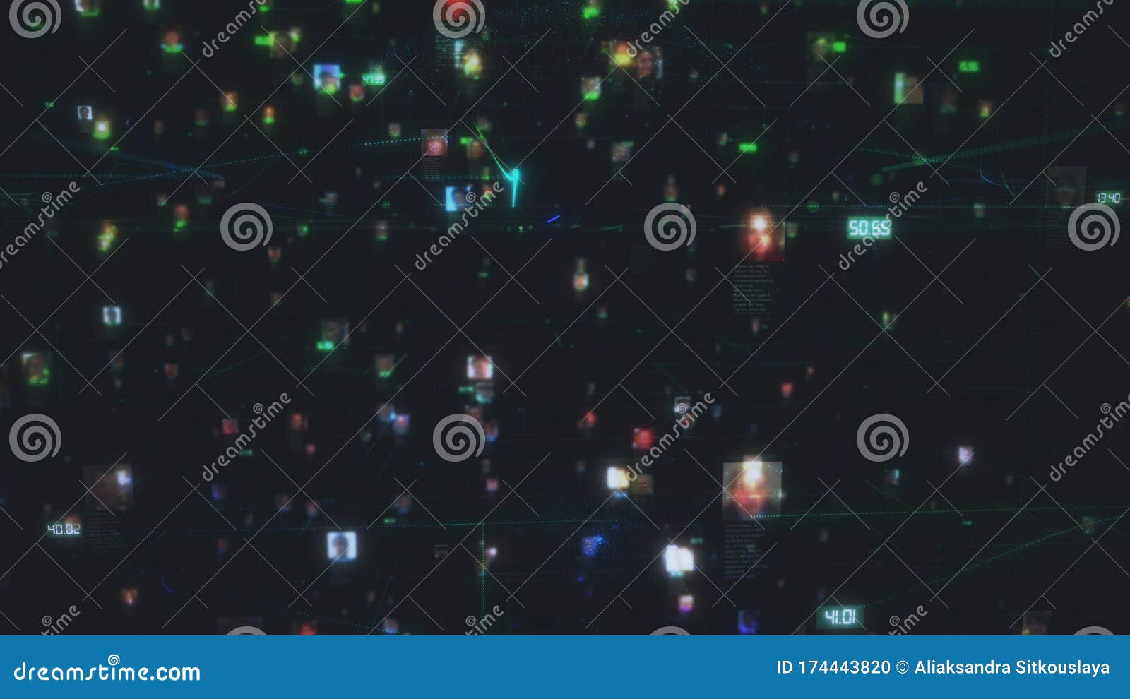man and woman faces connection at social network in big data concept footage with a global linked flood of people