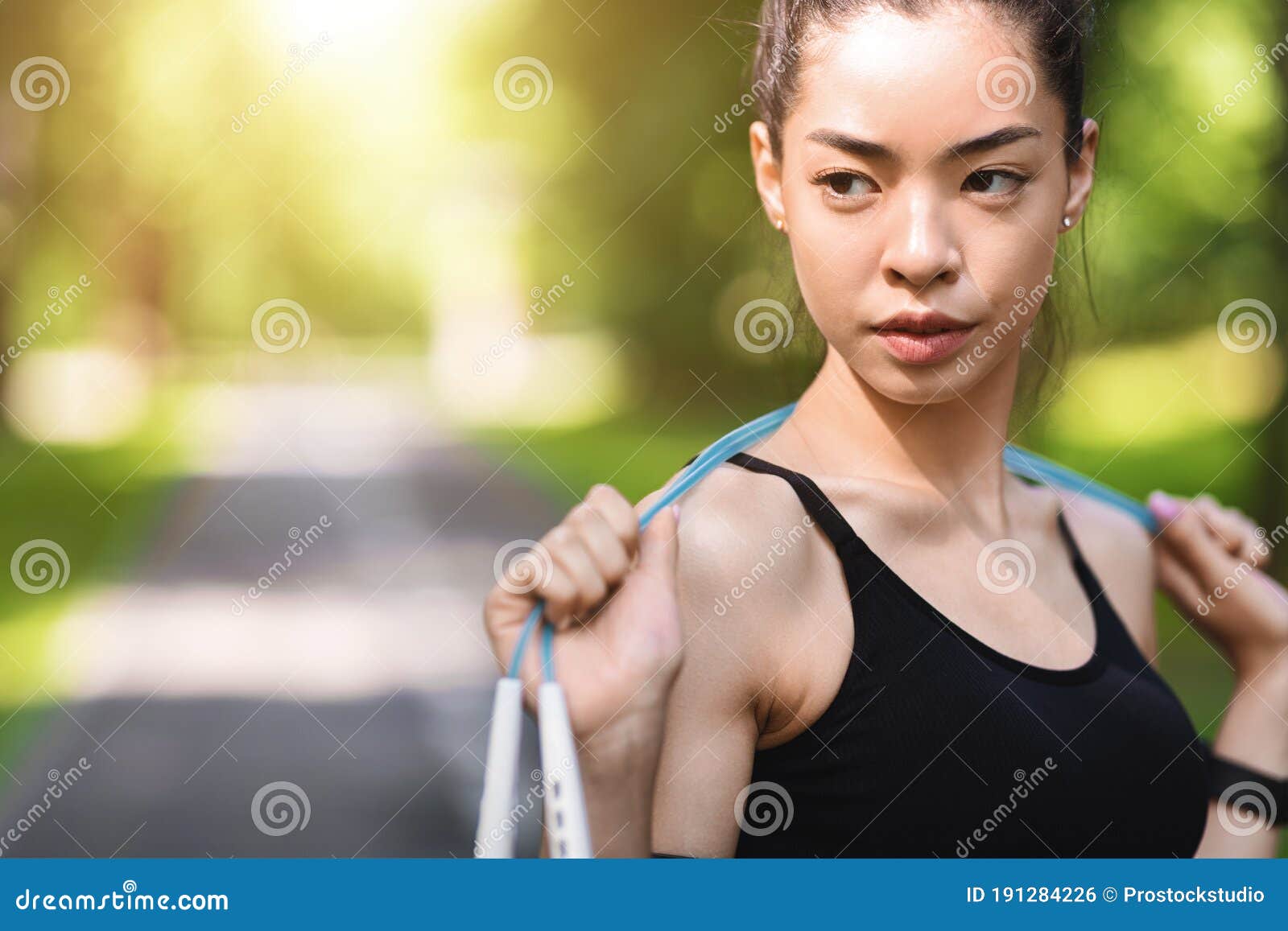 asian girl skipping