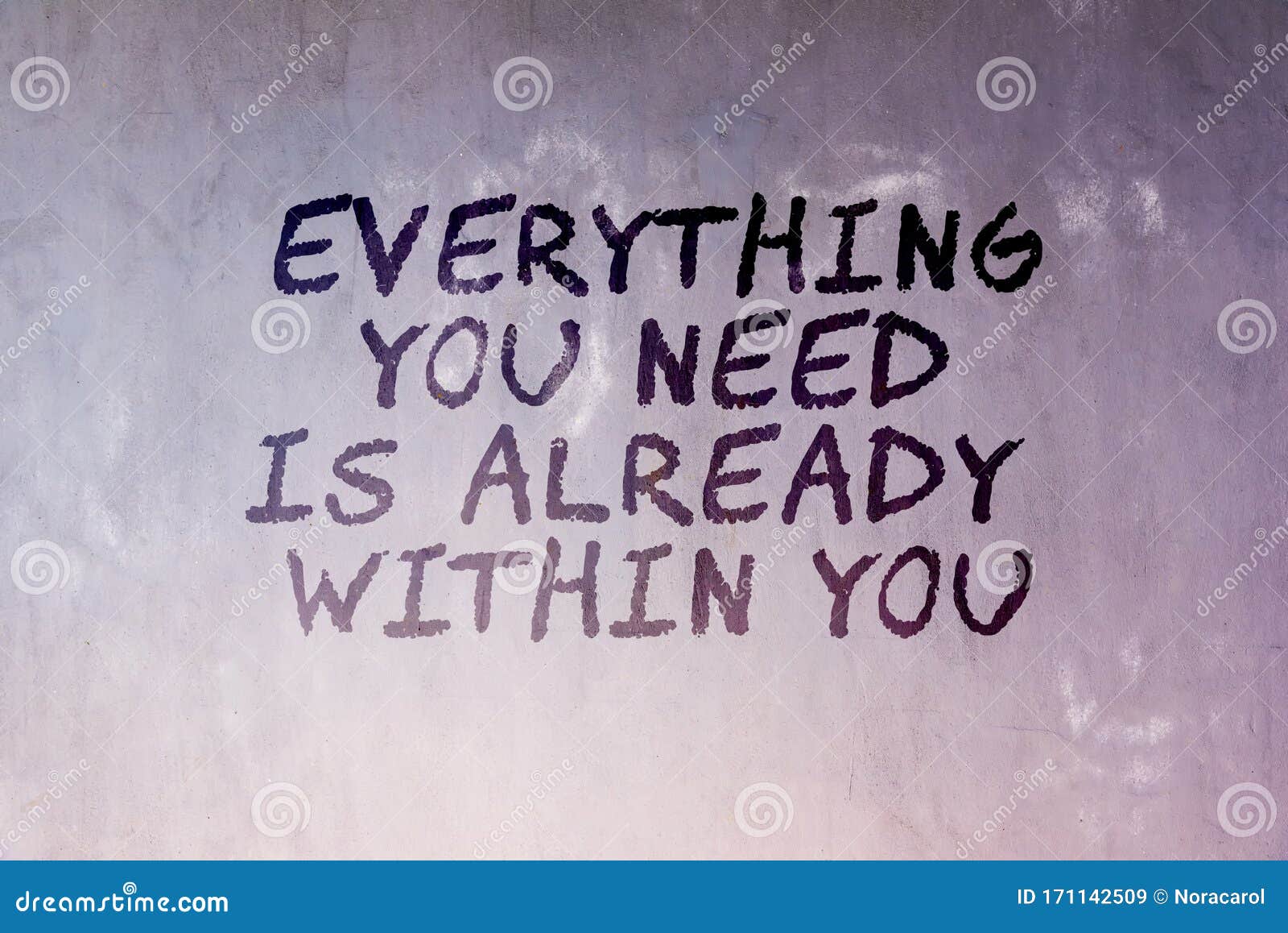 inspirational quotes - everything you need is already within you. blurry background