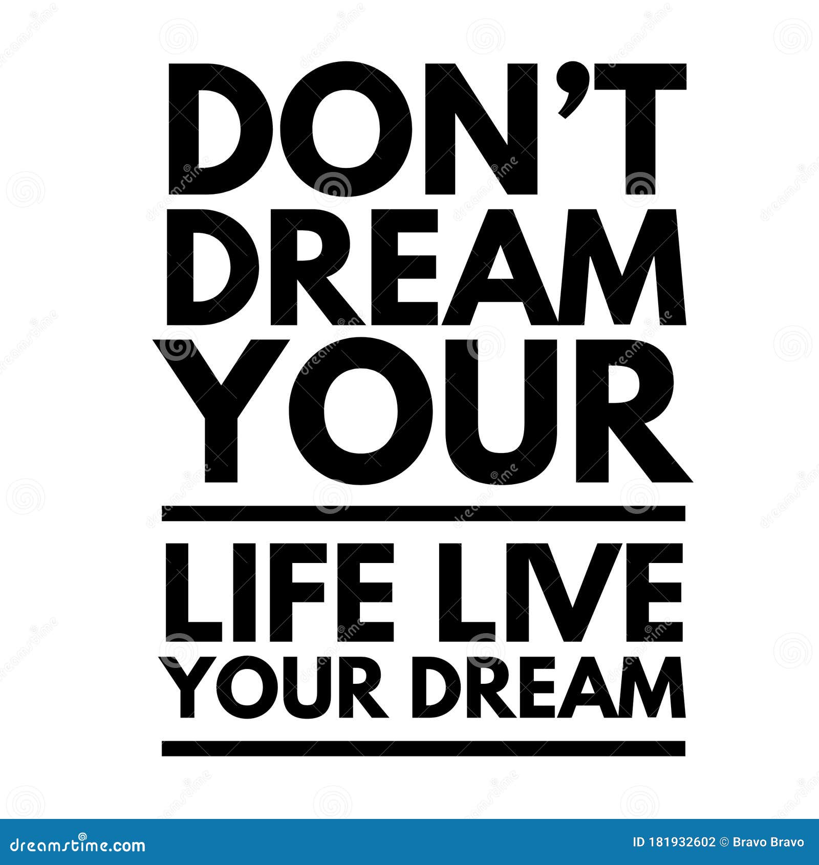 Motivation Quote Black Text in White Background Stock Illustration