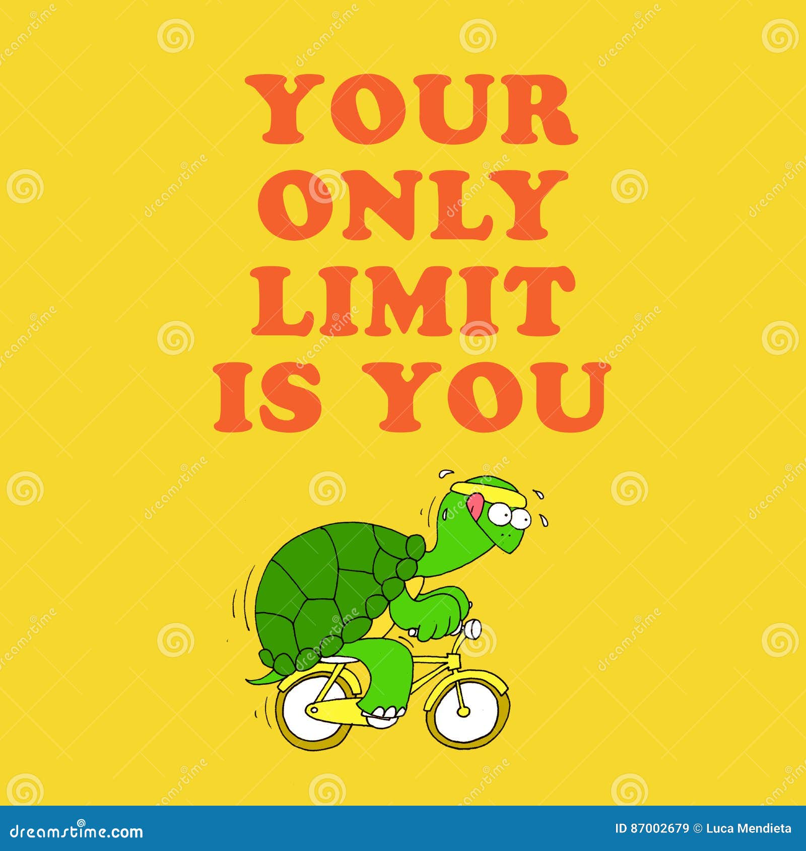 motivational card with a funny turtle