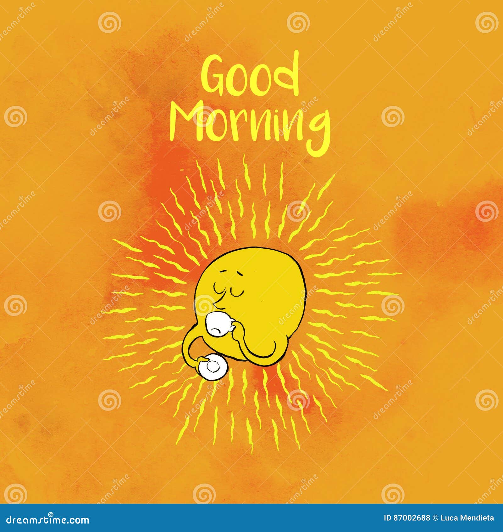 motivational card with sun saying good morning