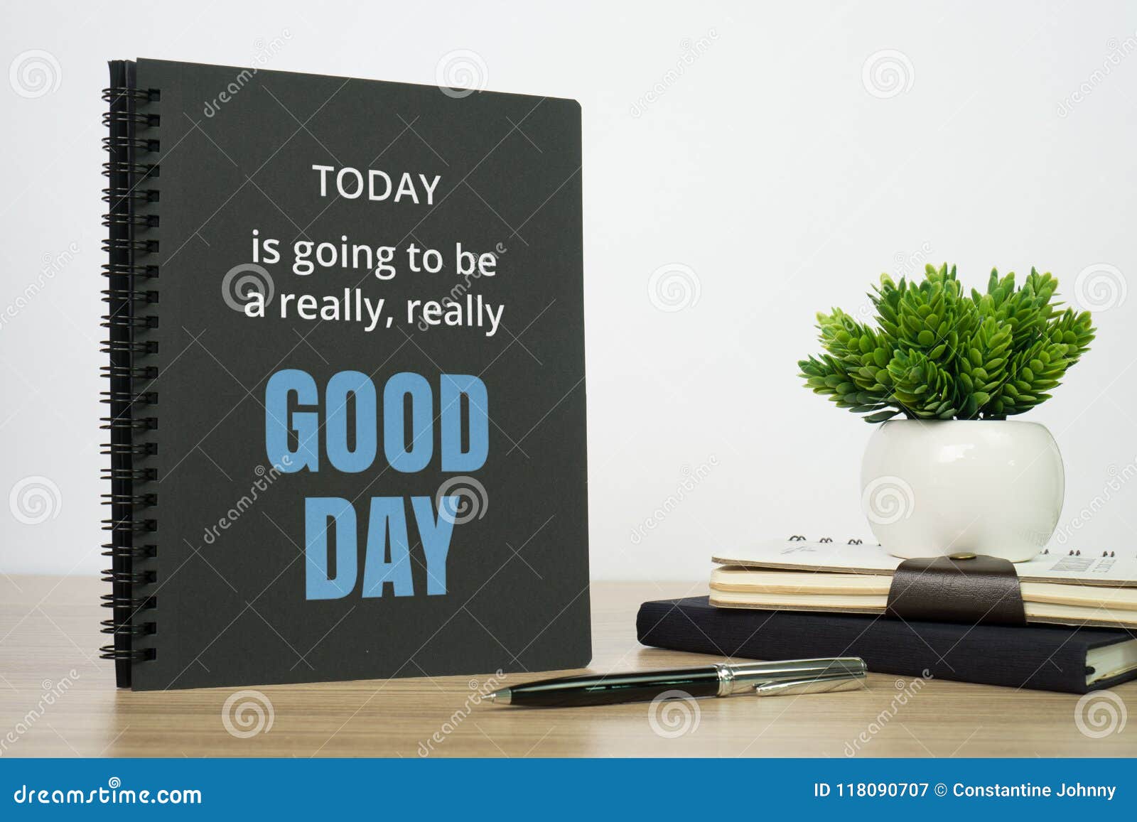Notebook With Motivational Quote Stock Image Image Of Laptop