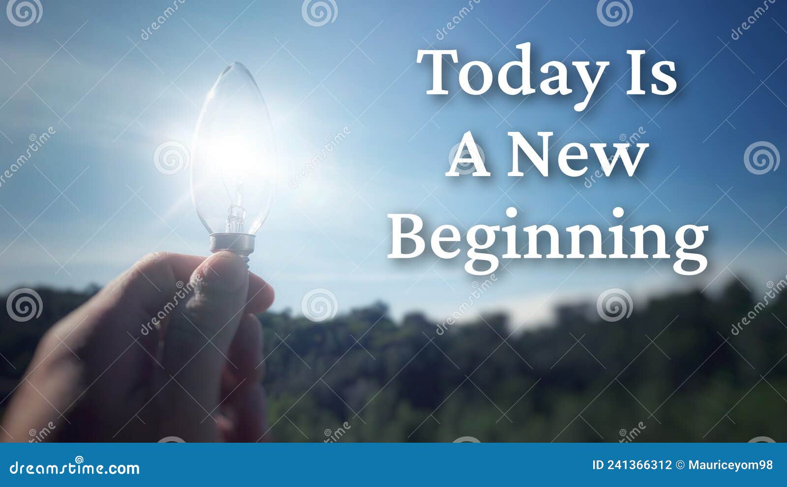 Motivational and Inspirational Quotes Today is a New Beginning Stock