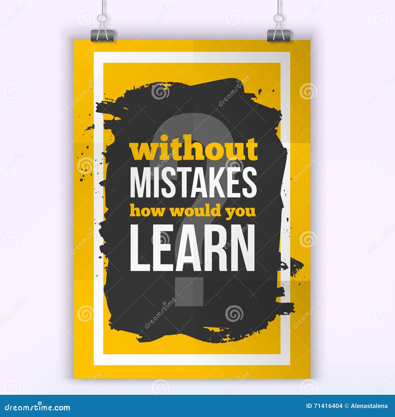 motivational quote without mistakes how would you learn. work quote poster on colorful background. inspiration
