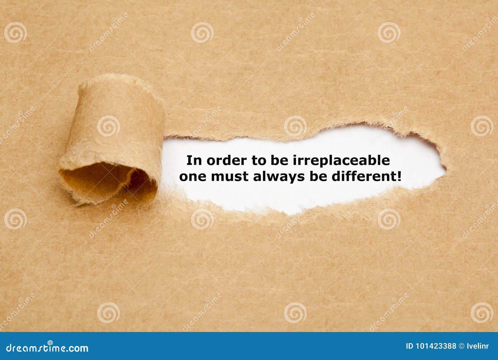 To Be Irreplaceable Must always Be Different Stock Photo - Image
