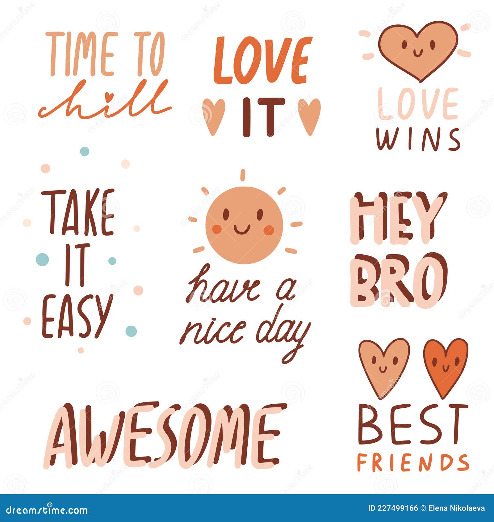 Motivational Quotes with Doodles and Lettering Stock Vector - Illustration  of cartoon, colorful: 227499166