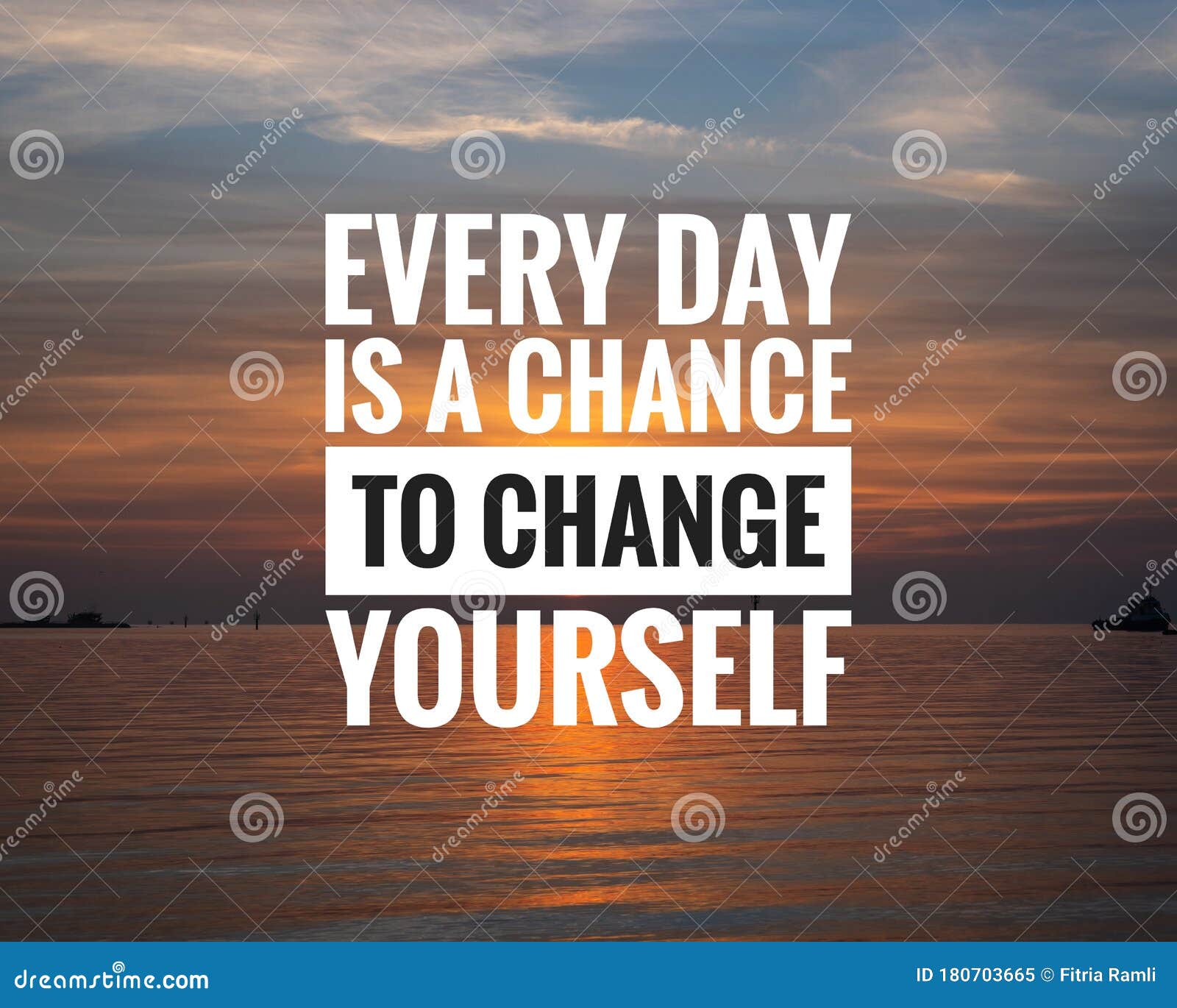 Motivational Quote on Sunset Background - Every Day is a Chance To ...
