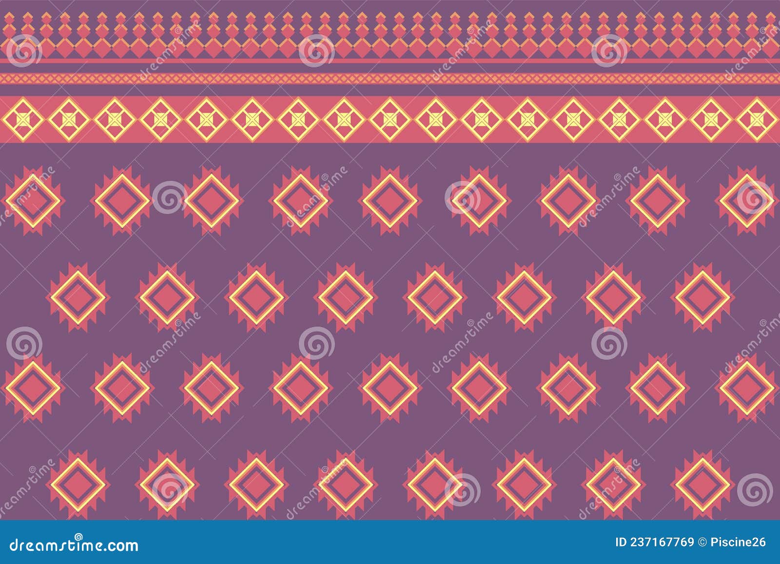 Motivo Etnico Con Geometrie Di Colore Rosso E Viola Per Tessuti  Illustrazione Vettoriale - Illustrazione di tessuto, disegno: 237167769
