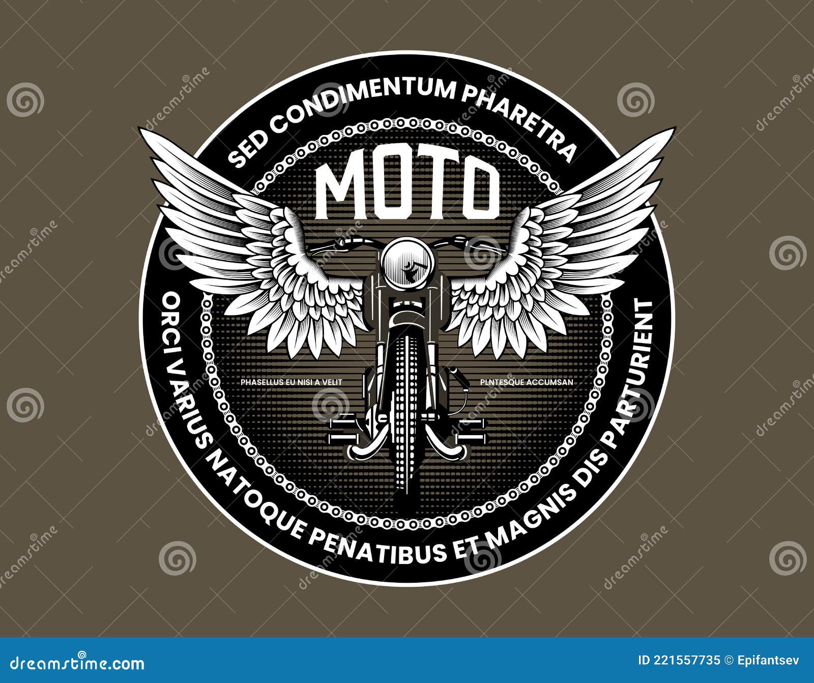 Moto Avec Ailes. Modèle D'emblème De Club Moto De Style Rétro. Illustration  de Vecteur - Illustration du impression, vieux: 221557735