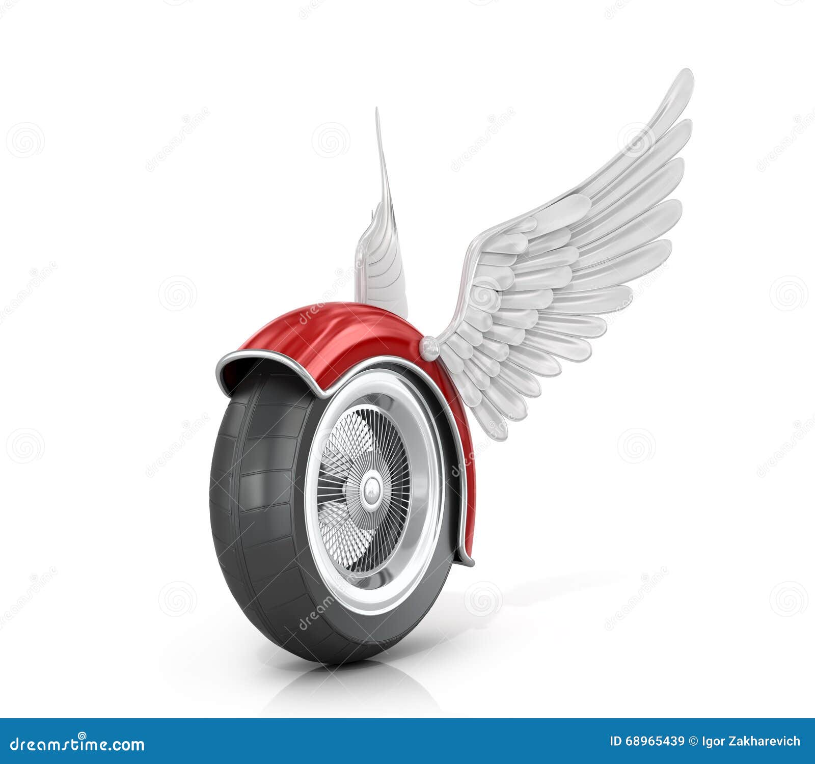 Moto De Roue Avec Des Ailes Illustration Stock - Illustration du concept,  avec: 68965439