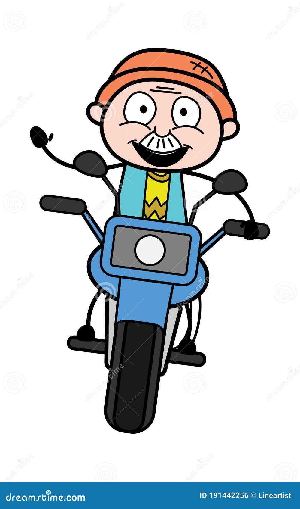 Moto De Desenho Animado Com Uma Velha Senhora Ilustração Stock - Ilustração  de feliz, cartoon: 191441854