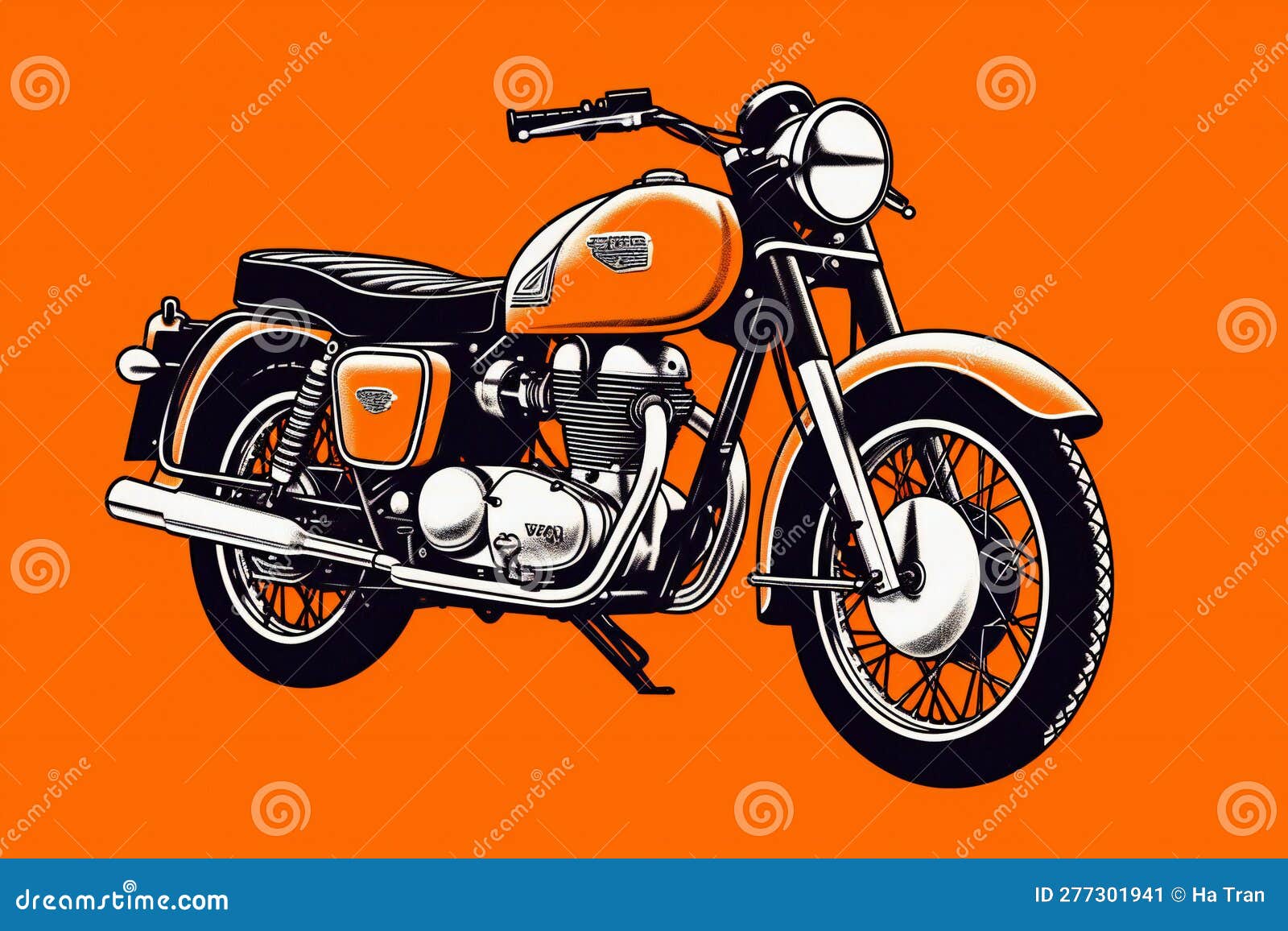 Desenho de ilustração vetorial desenhada à mão para moto de