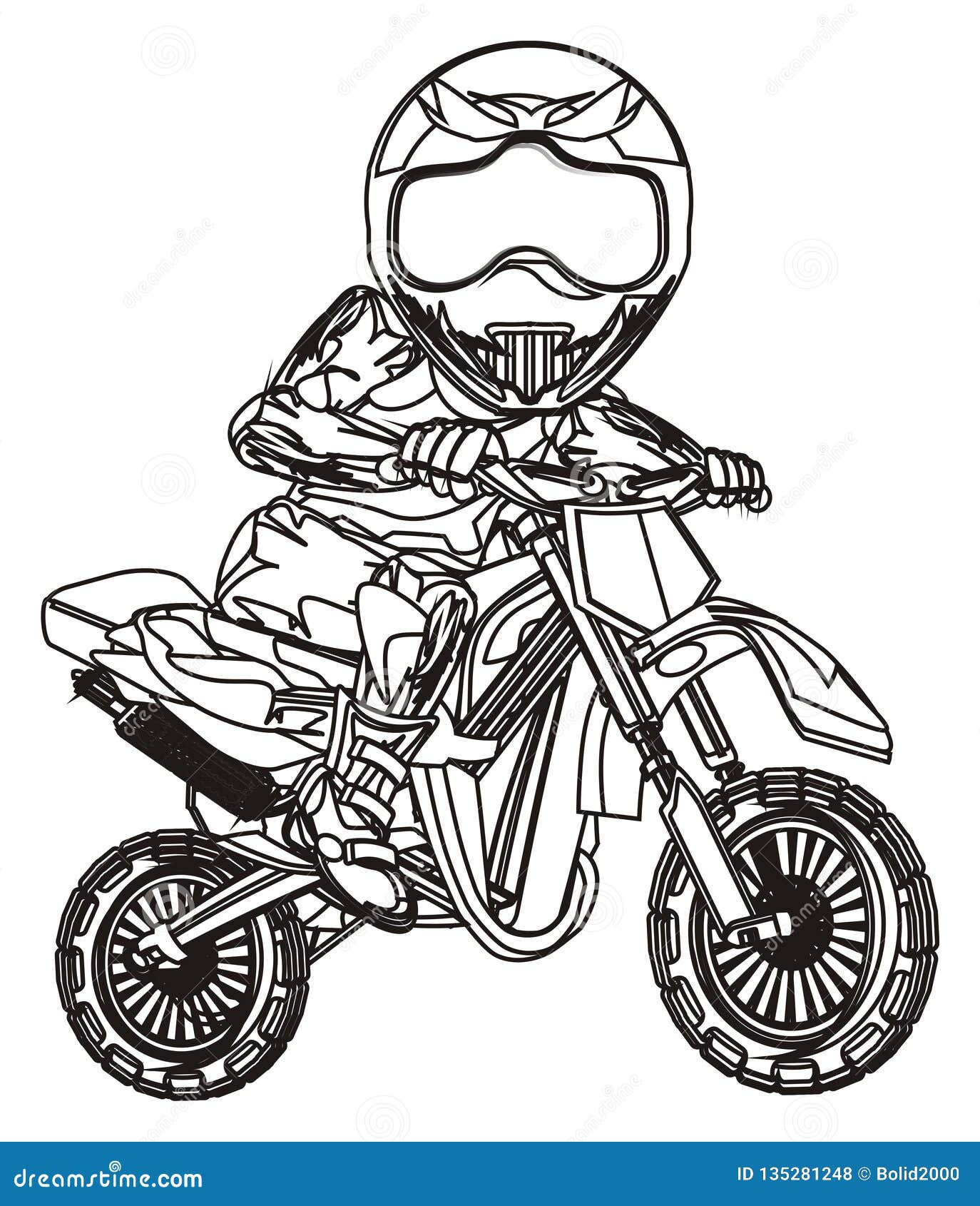 Desenho de Motocross para Colorir - Colorir.com