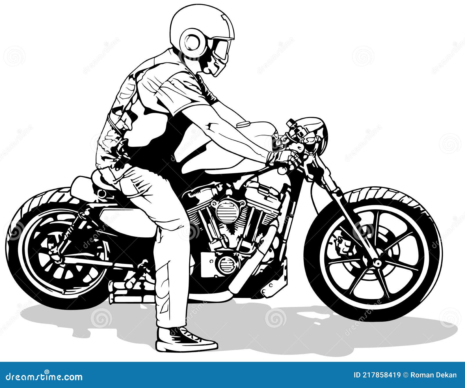 Desenho Em Preto E Branco De Vetor De Moto Com Desenho De Peças  Sobressalentes Ilustração do Vetor - Ilustração de lambreta, motocross:  213643611