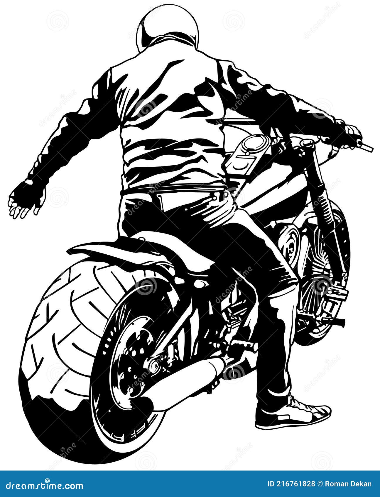 Motociclista En Dibujo De Moto Ilustración del Vector - Ilustración de  automovilismo, moto: 216761828