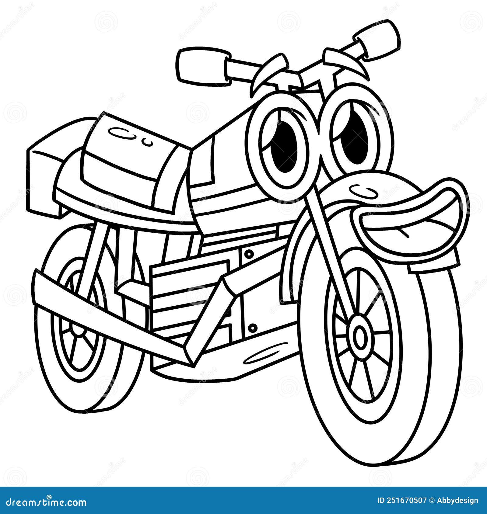 Motociclo Com Uma Página De Coloração Do Veículo Ilustração do Vetor -  Ilustração de motor, moto: 251670507