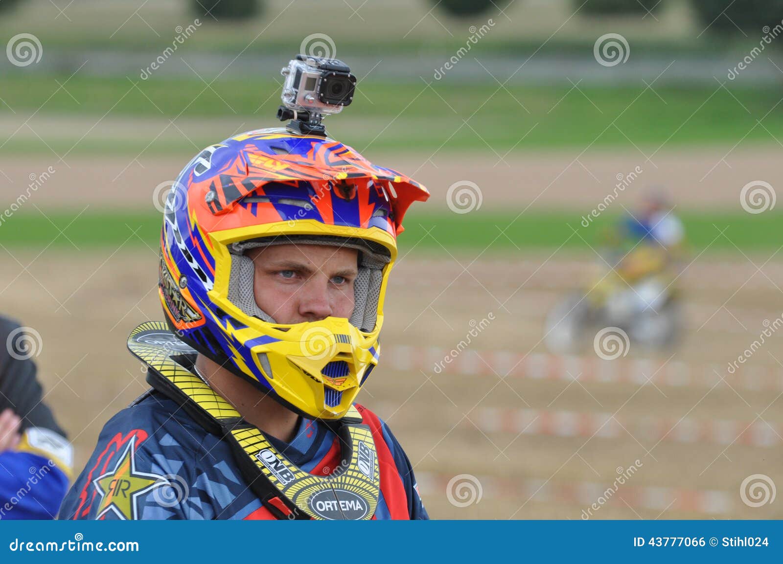 Motocross Driver With Mounted Helmet Camera Editorial Photo Image Of Motorbike Enduro 43777066