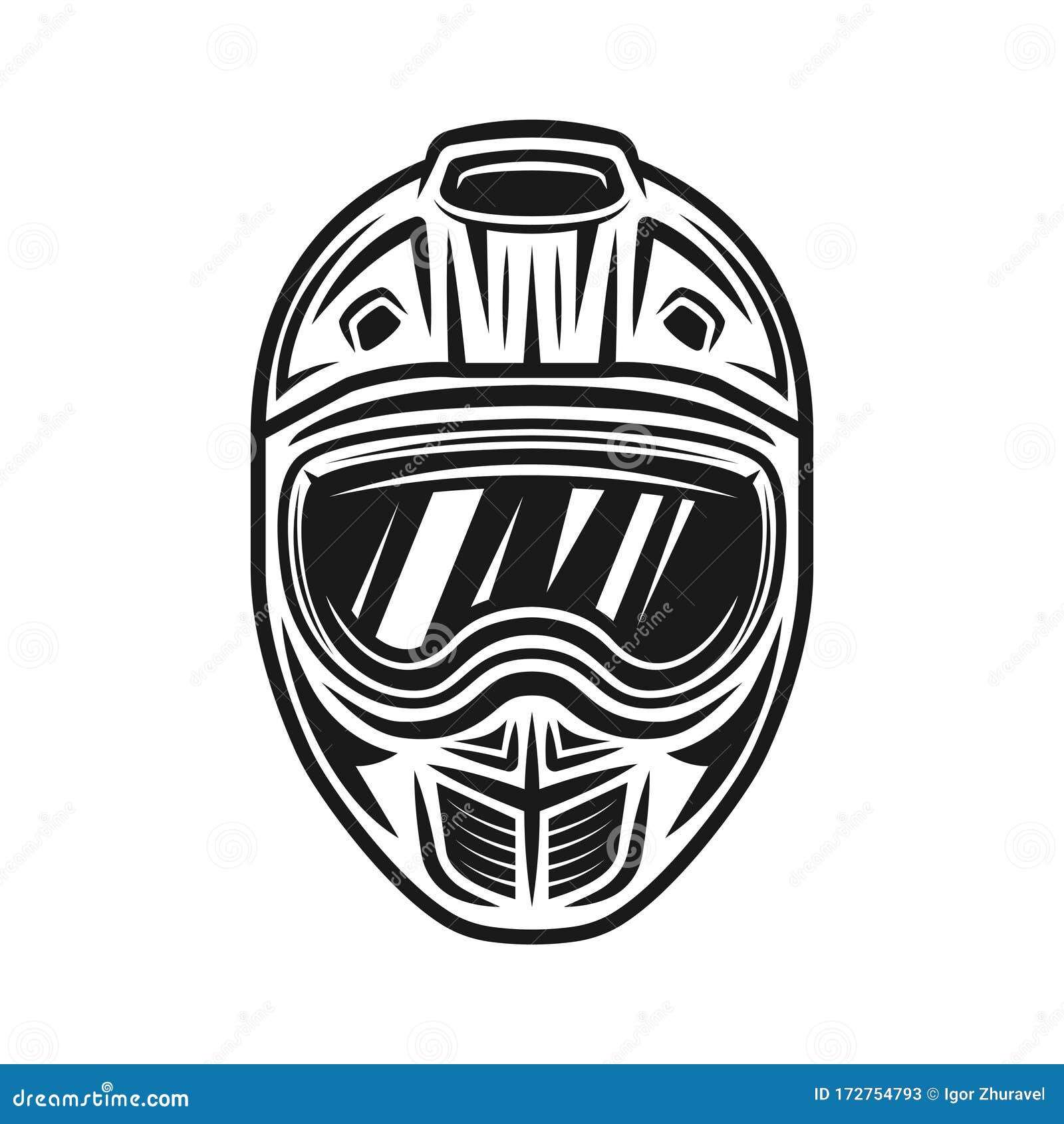 Motocross Helmet Cartoon Vector 54080471