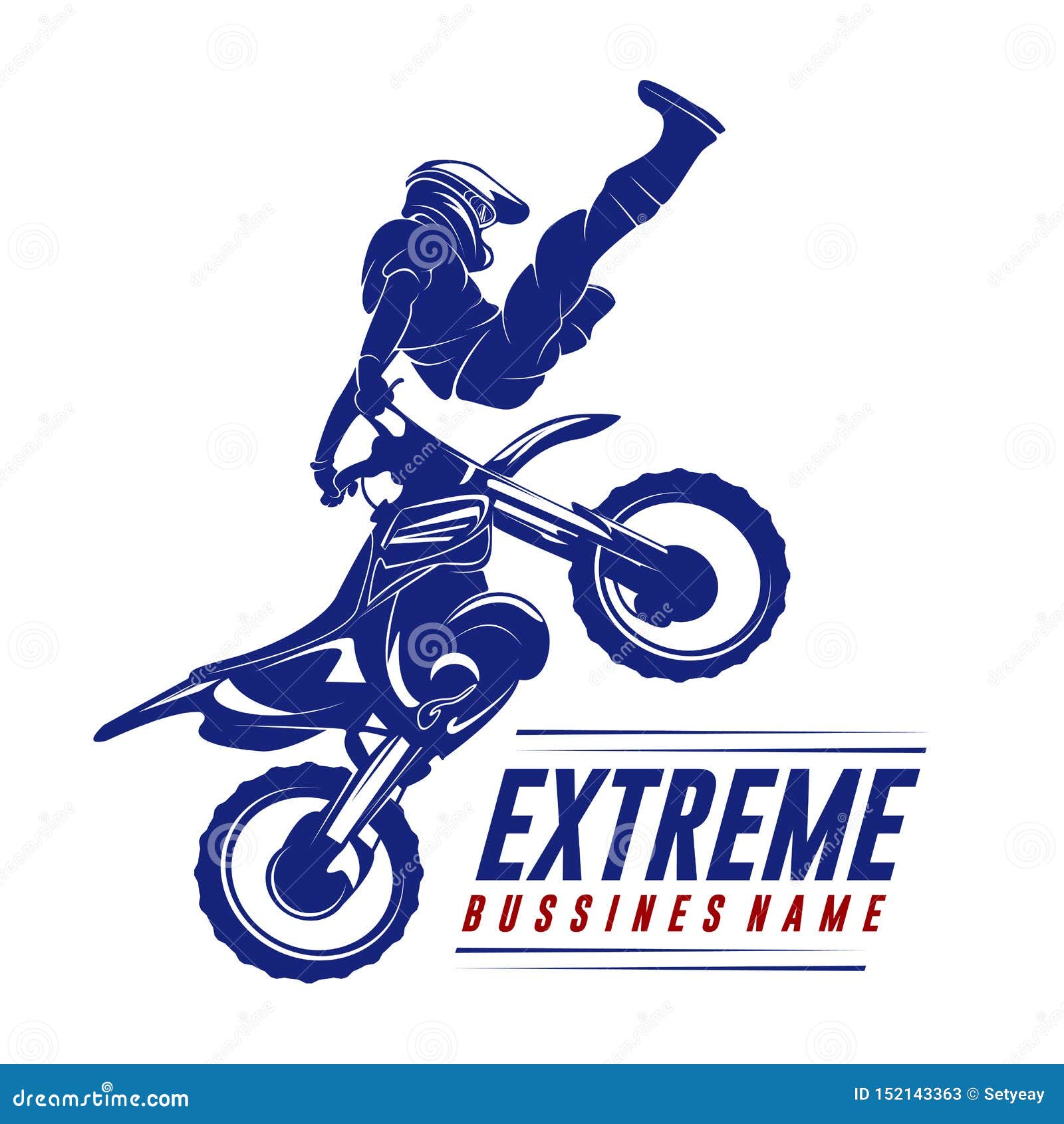 Motocross Jump Logo Vector. Motocross Freestyle Vector Stock Vector