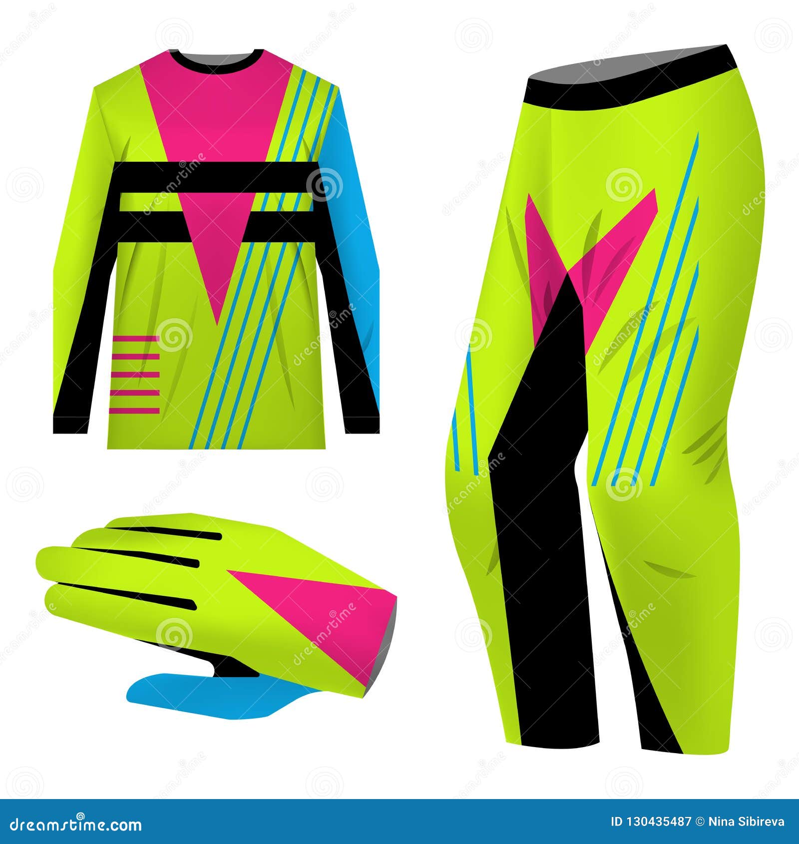 Download Motocross kit templates stock vector. Illustration of downhill - 130435487