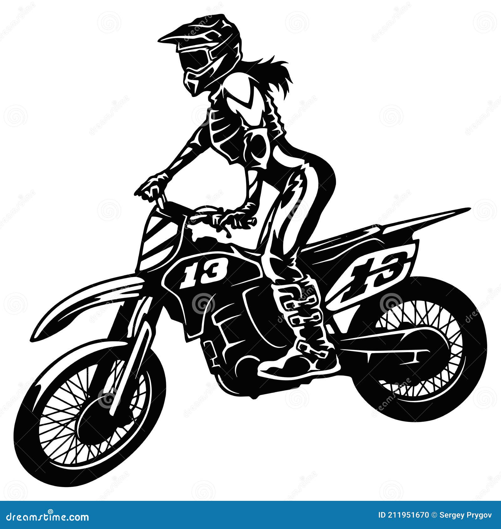 Motocross sport vector sketch Stock Vector