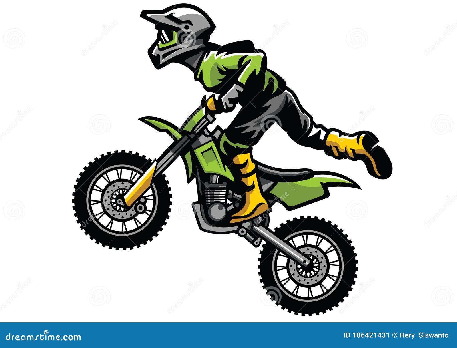 Premium Vector, Motocross rider doing jumping whip trick