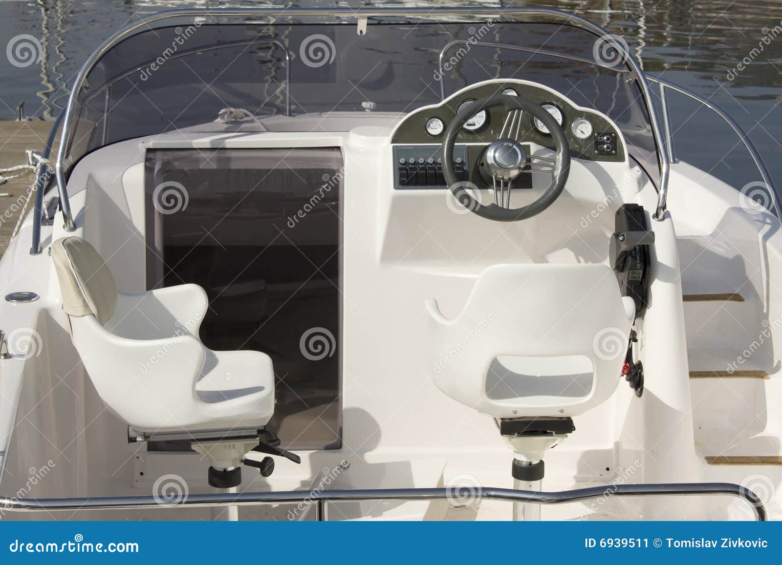 Motor boat cockpit stock image. Image of cockpit, chair 6939511