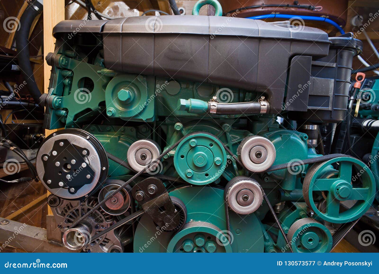 Motor Boat Engine Compartment Stock Image Image of fuel, leisure