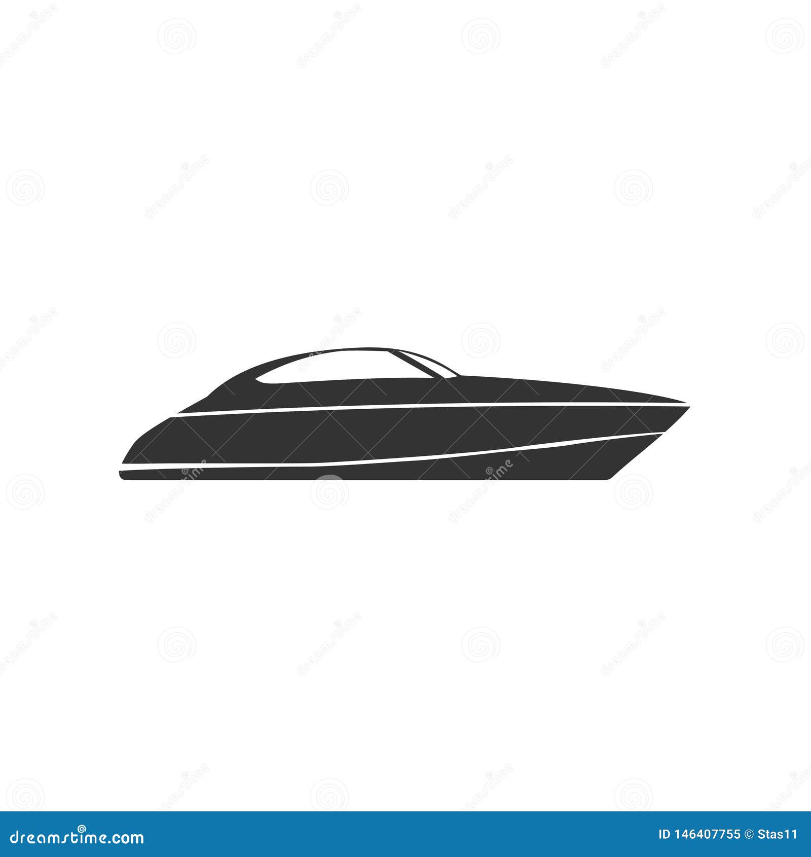 Motor Boat Icon In Simple Design. Vector Illustration Stock Vector