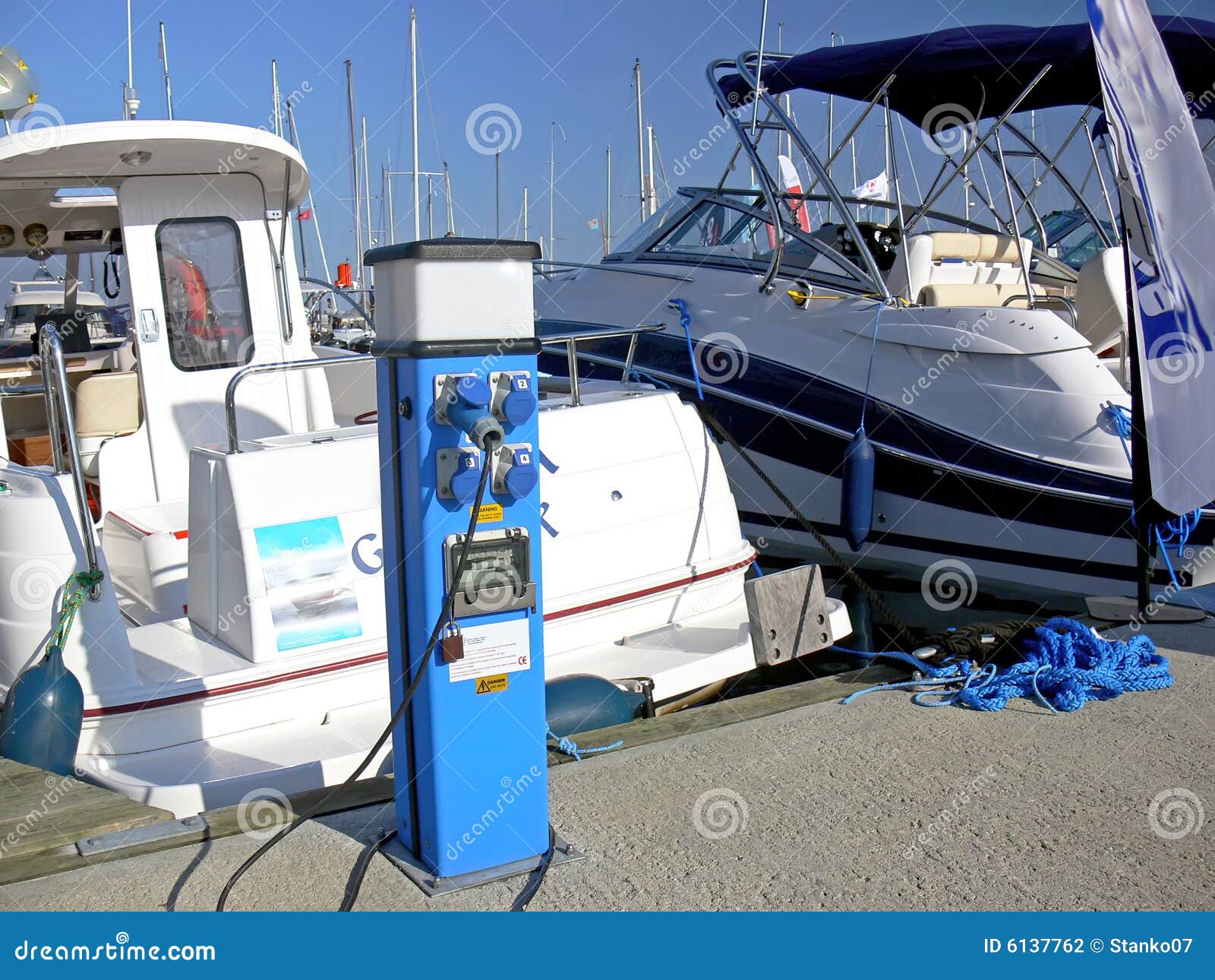 Motor boat power supply stock photo. Image of charge, hull 6137762