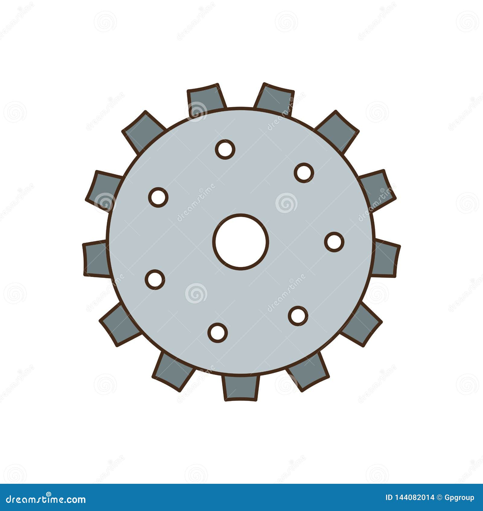 Motor Gear Isolated Icon Stock Vector Illustration Of Metal