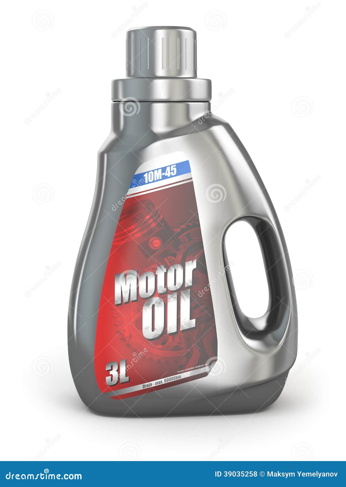 Motor Oil Canister on White Background. Stock Illustration