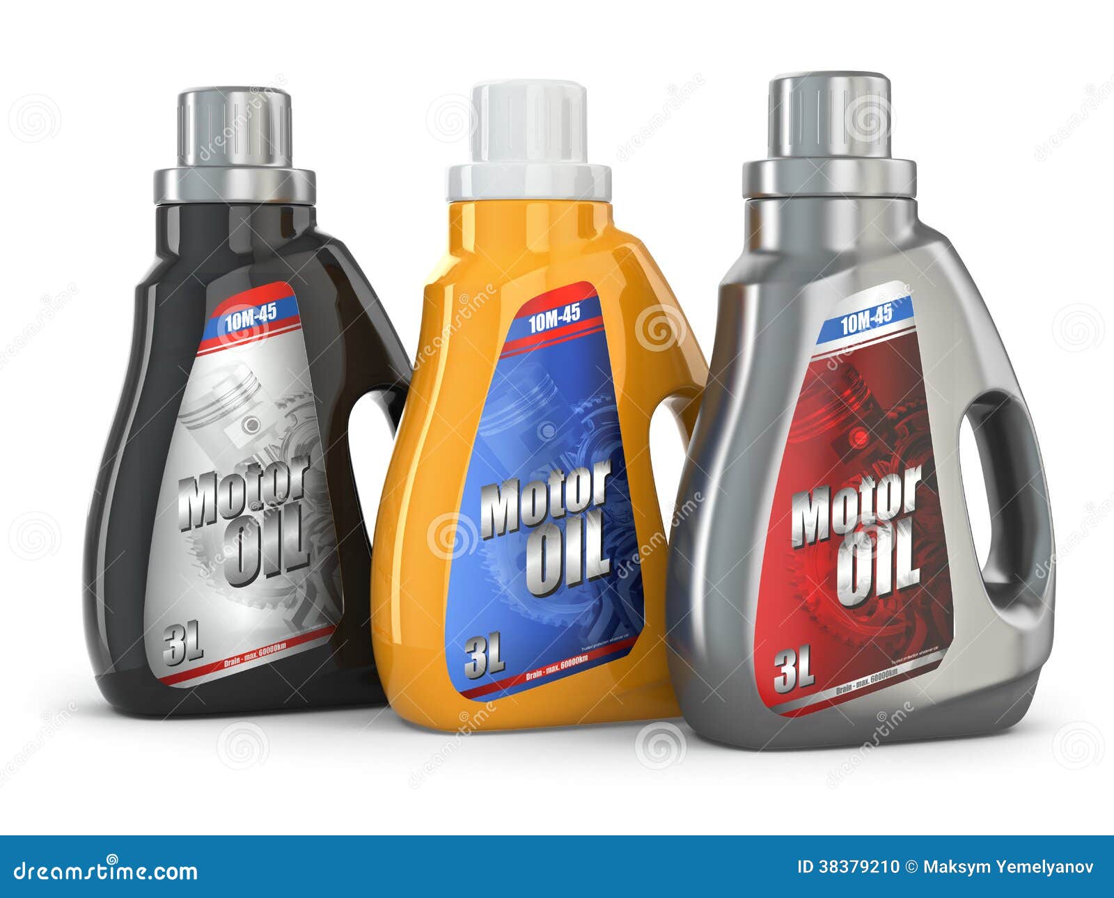 Motor Oil Canister On White Isolated Background. Stock Photo