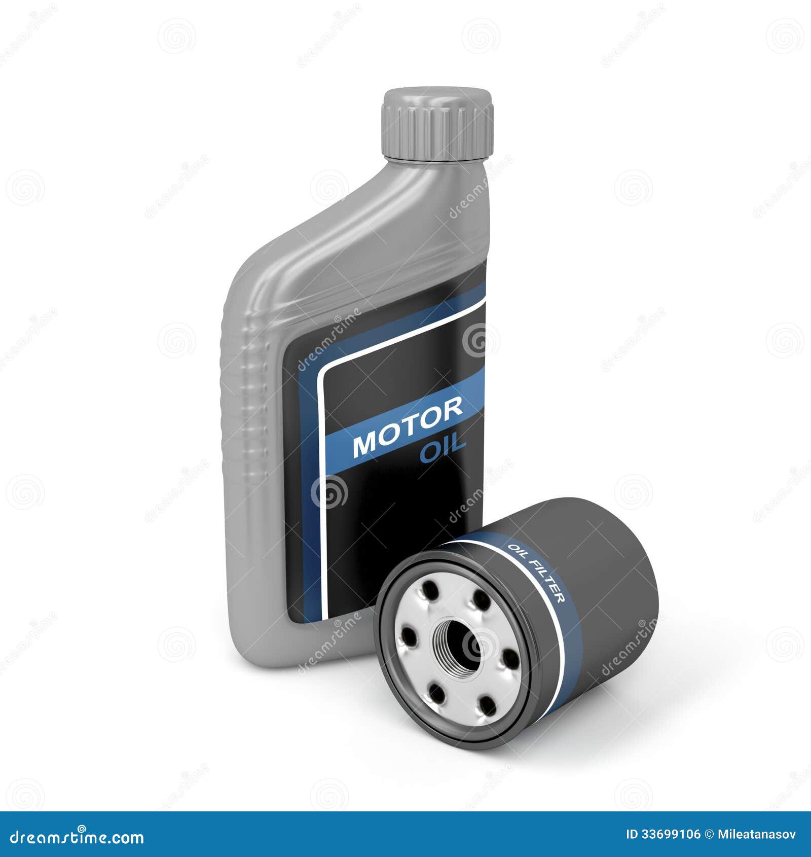 Motor oil and oil filter stock illustration. Illustration of