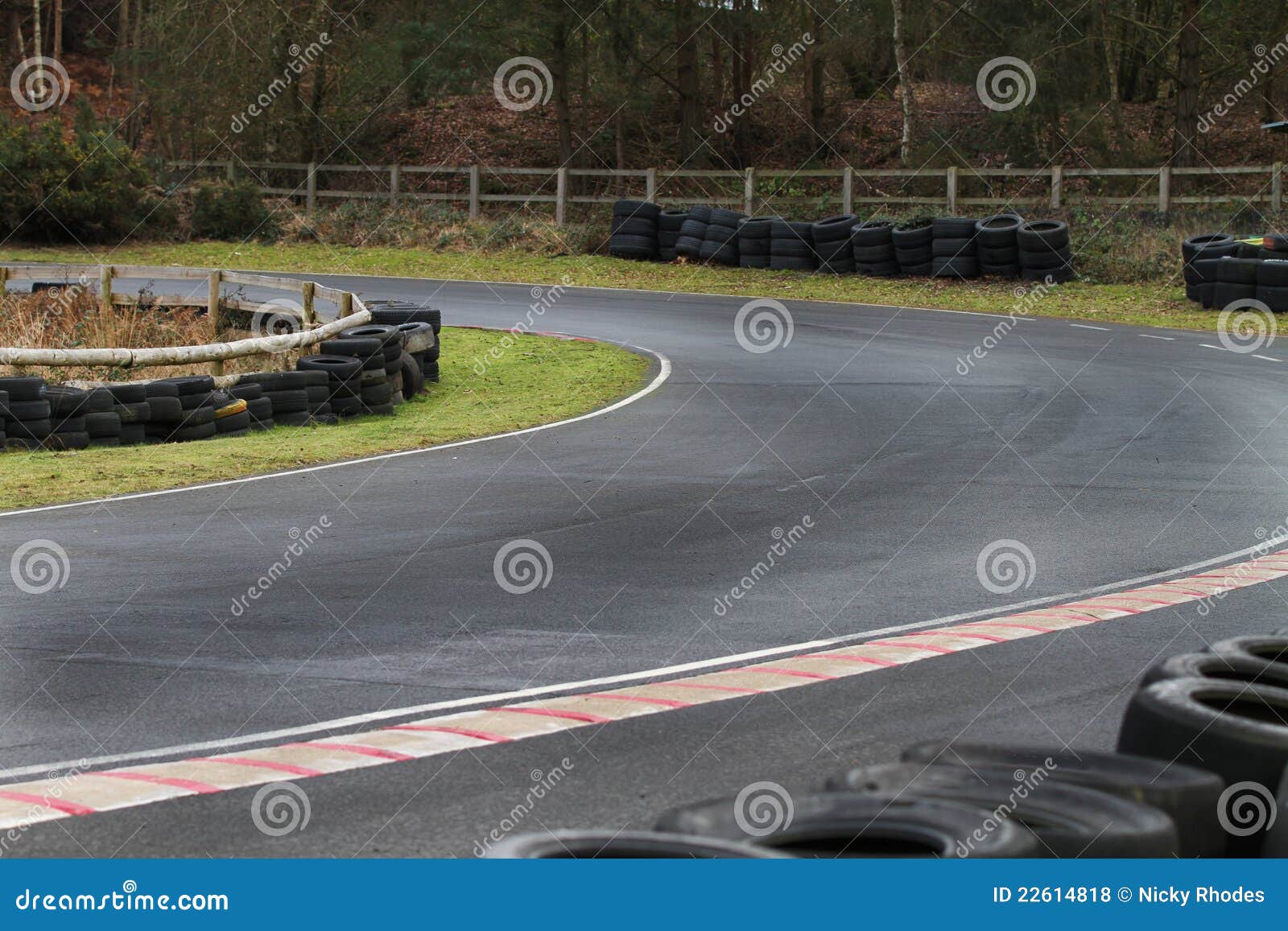 Motor Racing Track Corner with Tyre Wall Stock Photo Image of circuit