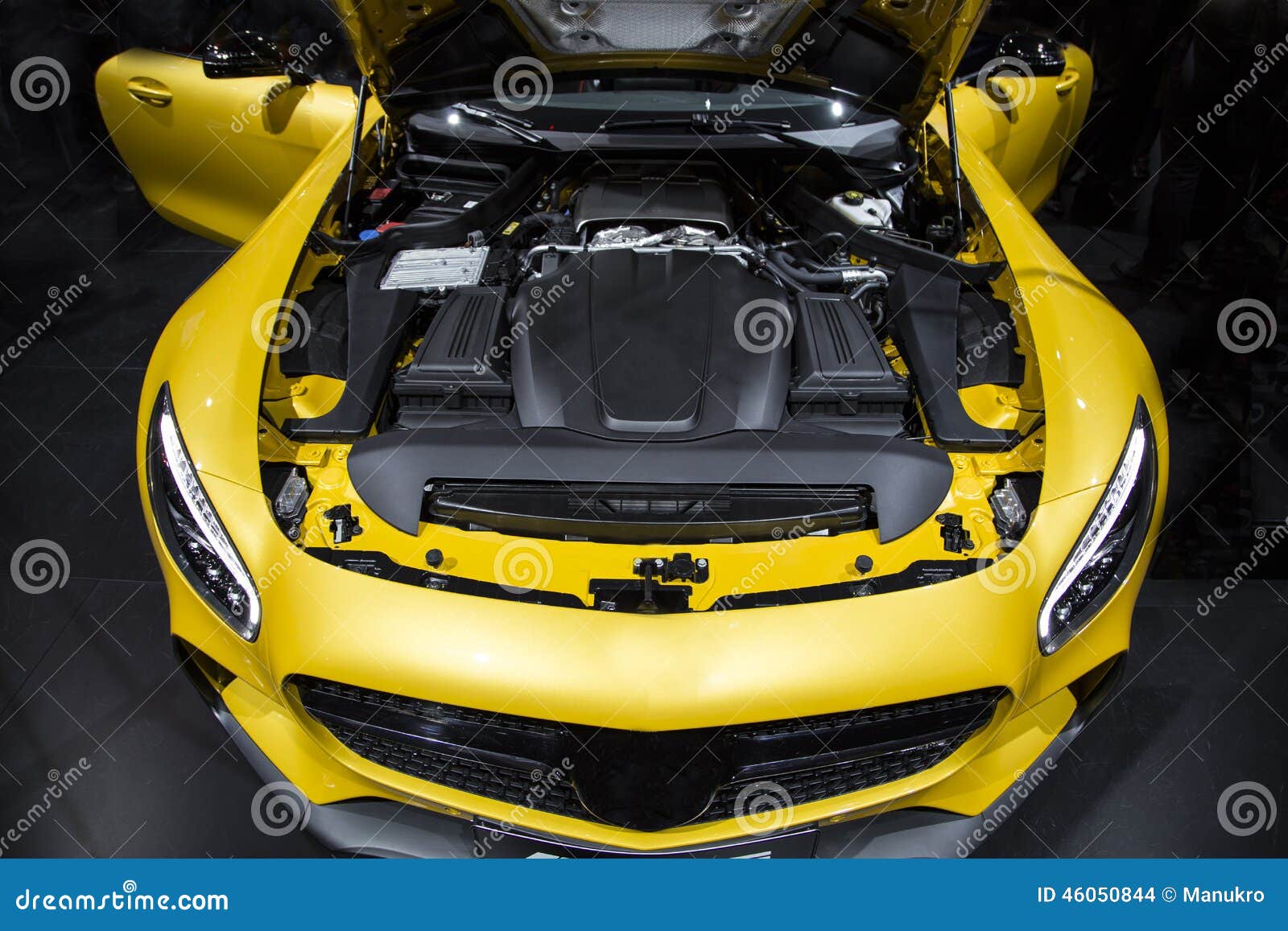 Motor of sport car stock photo. Image of intake, center 46050844
