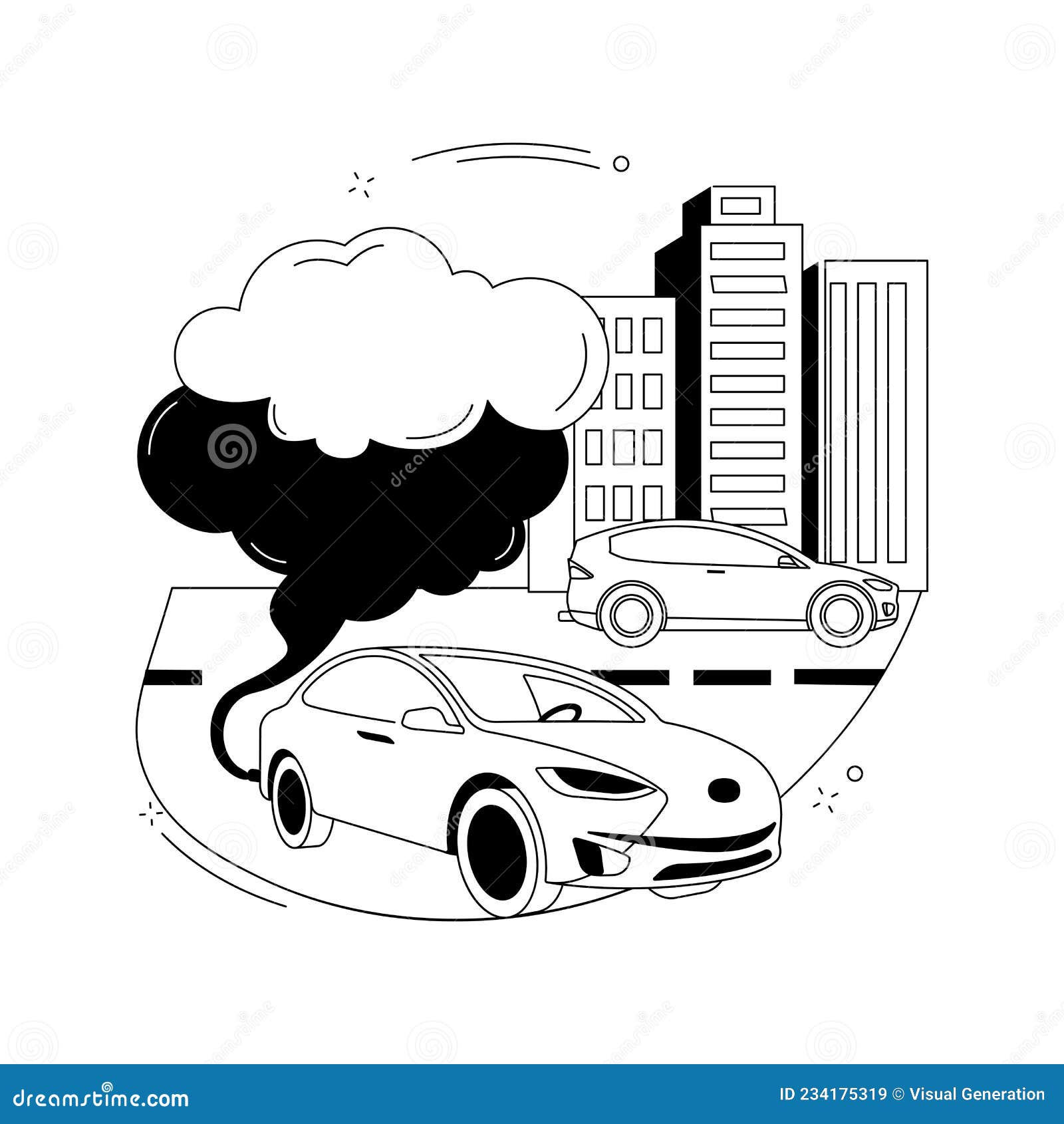 Motor Vehicle Pollution Abstract Concept Vector Illustration. Stock ...