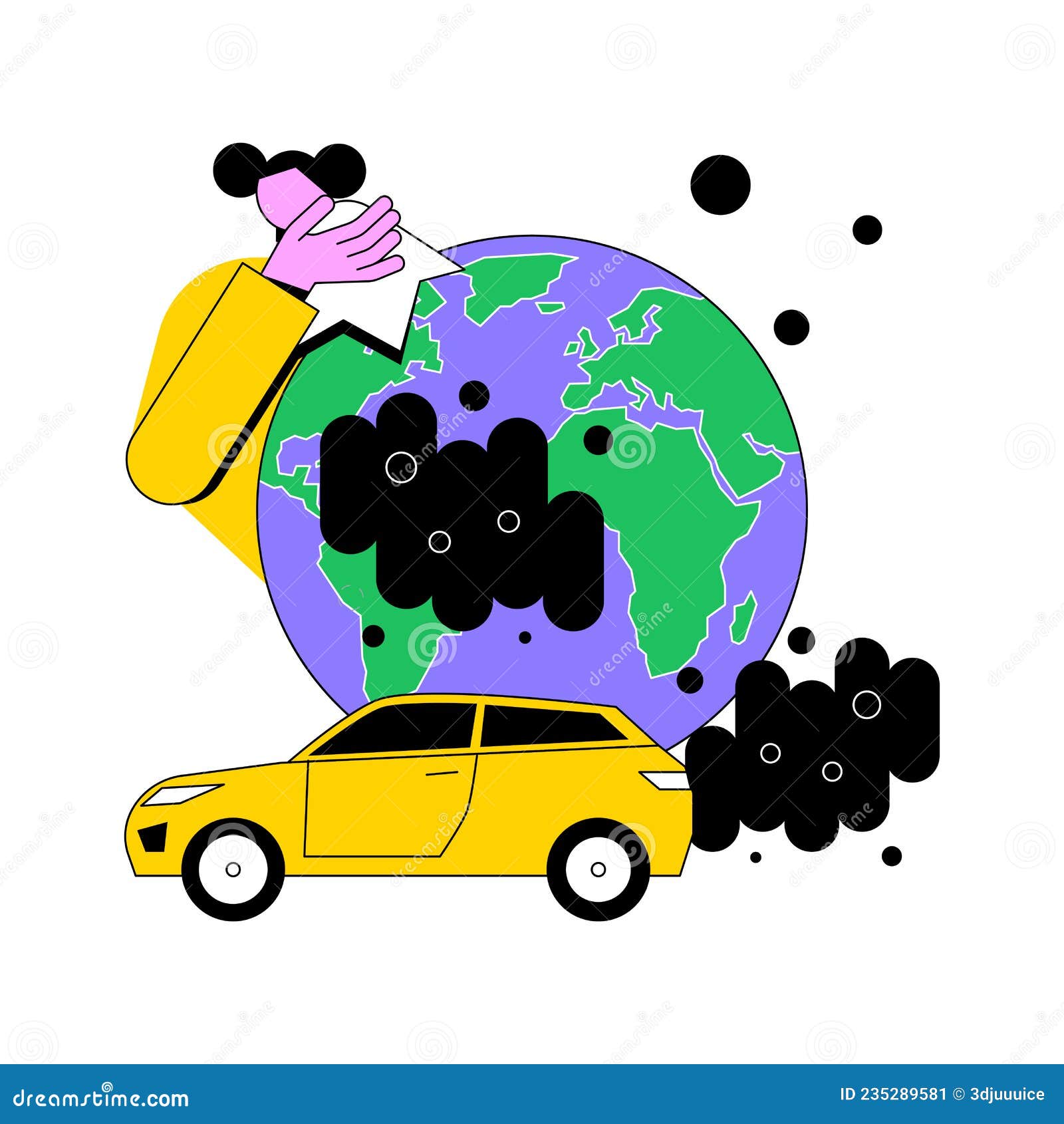 Motor Vehicle Pollution Abstract Concept Vector Illustration. Stock ...