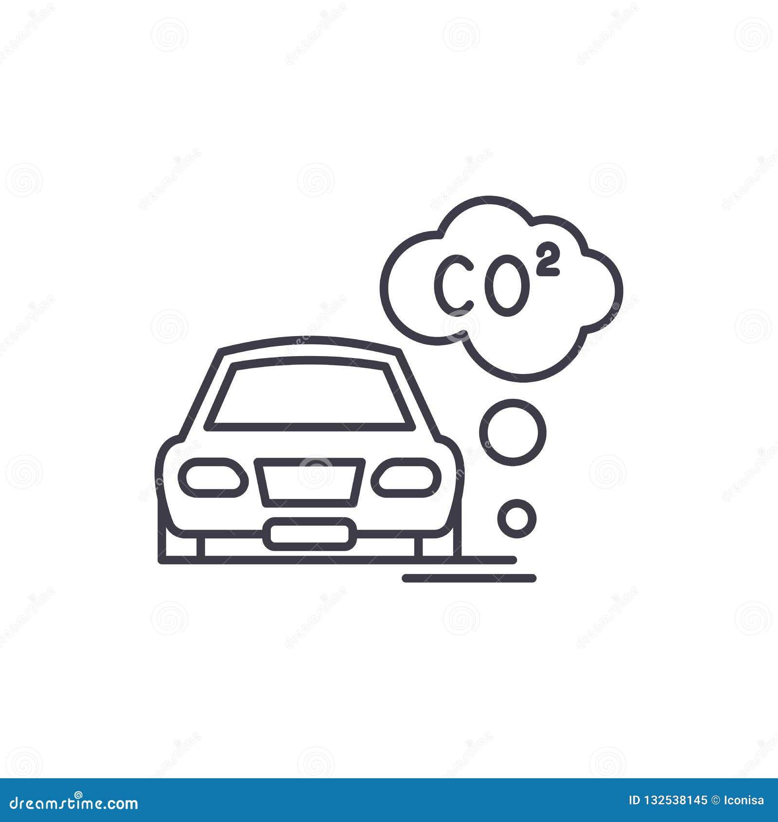 Motor Vehicle Pollution Line Icon Concept. Motor Vehicle Pollution ...