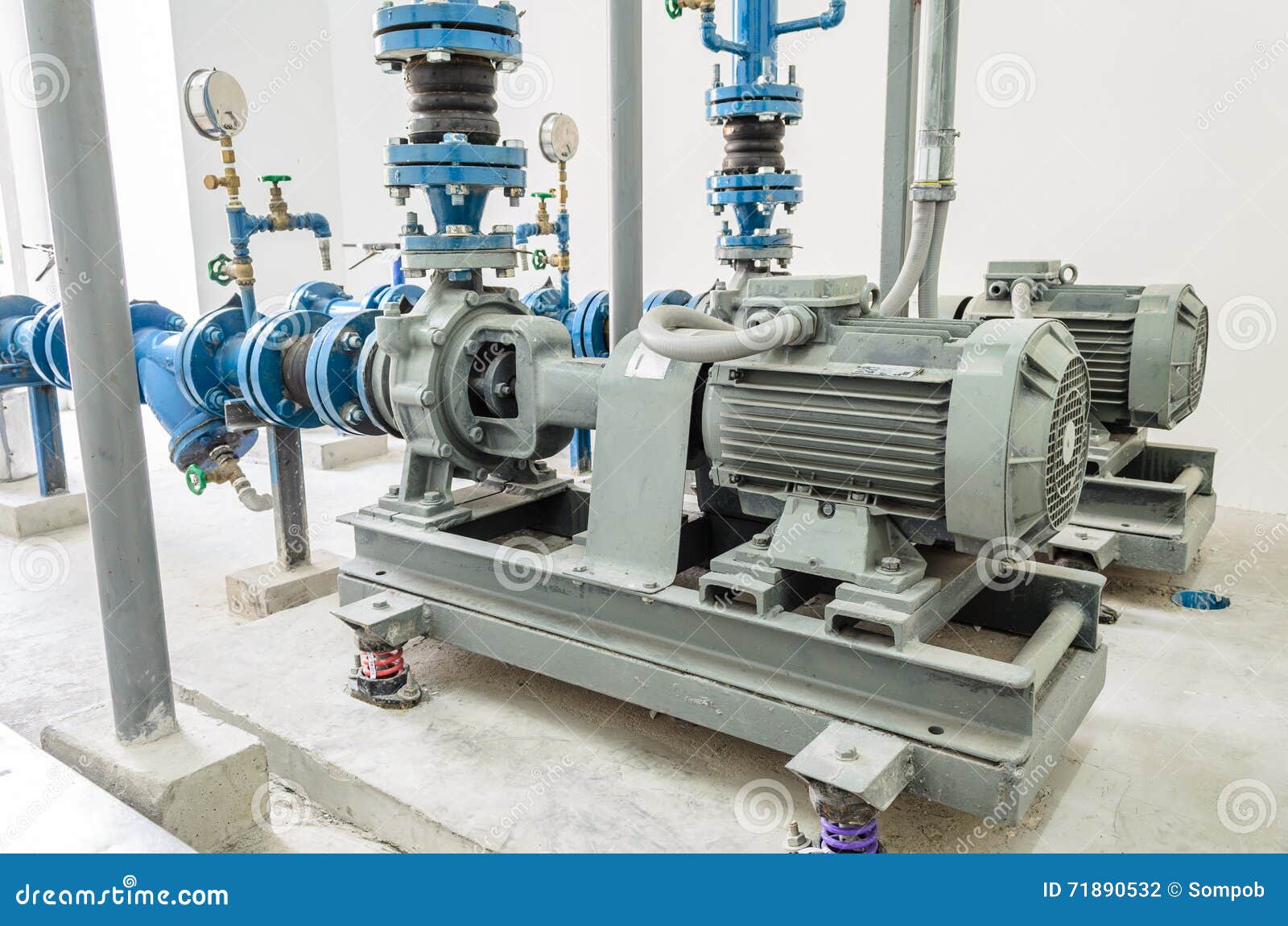 Motor Water Pump and Water Pipes Stock Photo Image of valve, interior