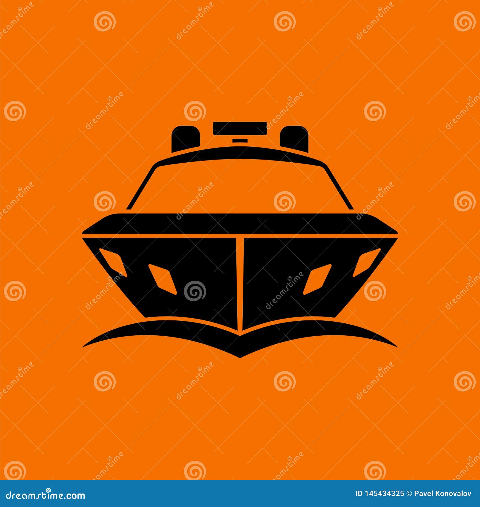 Motor Yacht Icon Front View Stock Vector - Illustration of marine