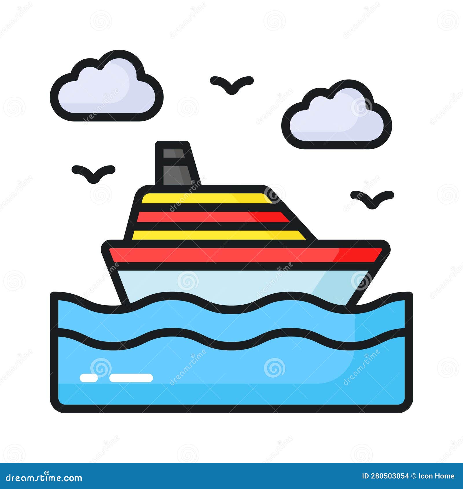 speed boat yacht vector icon, Stock vector